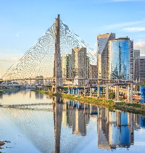 Octavio Frias de Oliveira Bridge in Sao Paulo Brazil South America