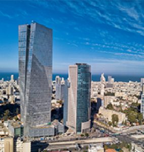 sky line of Tel Aviv towers and aerial  israel